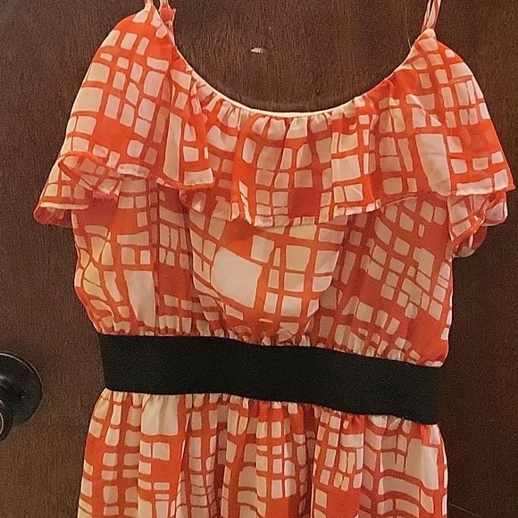 Forever 21 size small dress orange & white - Picture 3 of 4